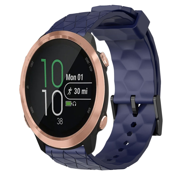 For Garmin Forerunner 645 Music 20mm Football Pattern Solid Color Silicone Watch Band