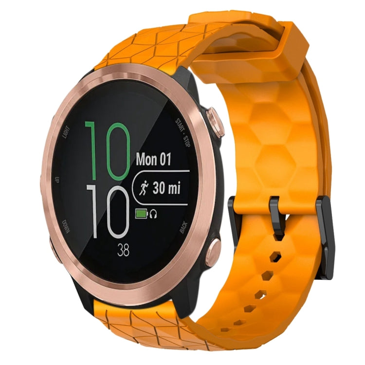 For Garmin Forerunner 645 Music 20mm Football Pattern Solid Color Silicone Watch Band