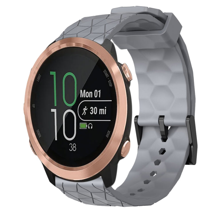For Garmin Forerunner 645 Music 20mm Football Pattern Solid Color Silicone Watch Band