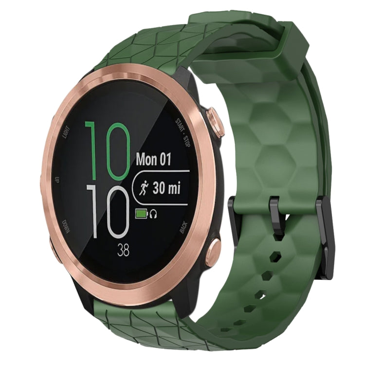 For Garmin Forerunner 645 Music 20mm Football Pattern Solid Color Silicone Watch Band