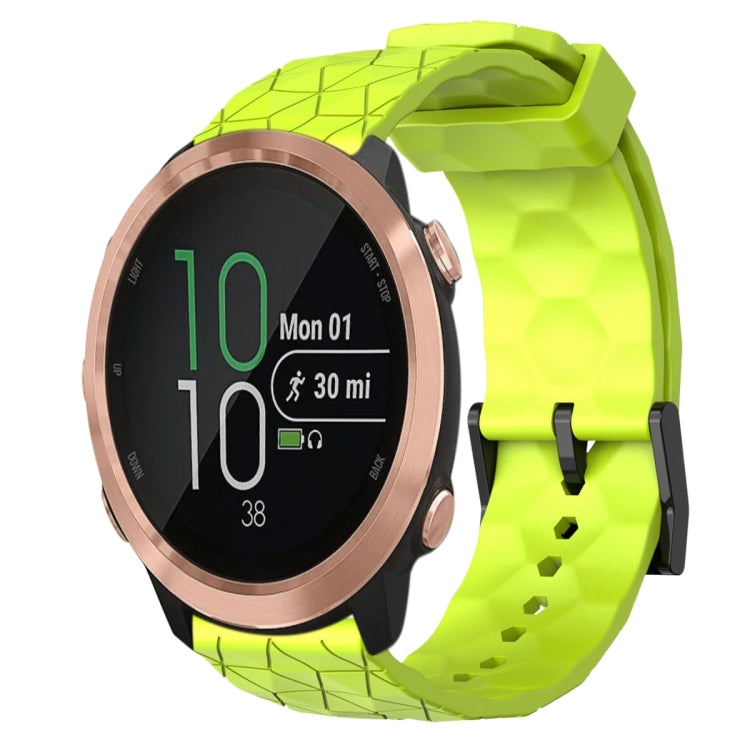 For Garmin Forerunner 645 Music 20mm Football Pattern Solid Color Silicone Watch Band