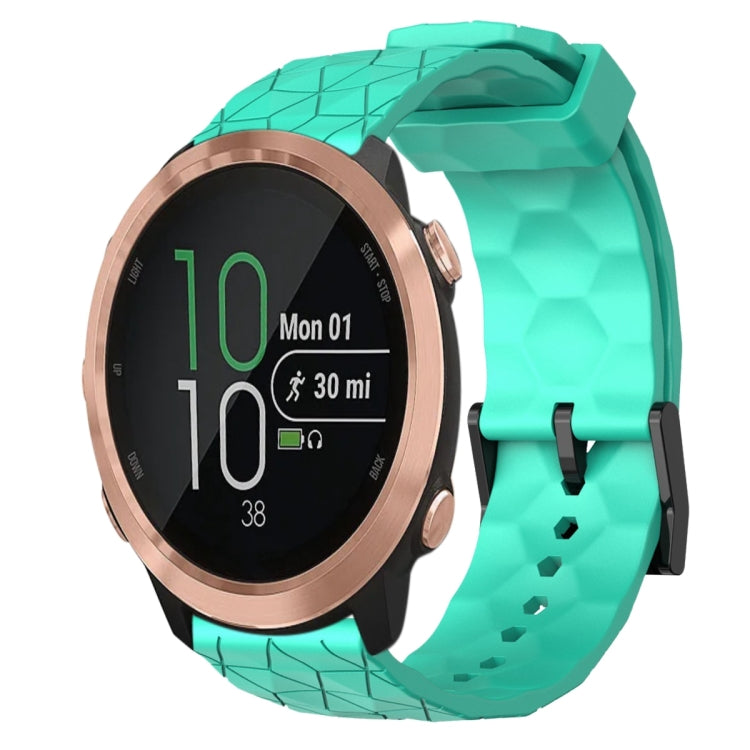 For Garmin Forerunner 645 Music 20mm Football Pattern Solid Color Silicone Watch Band