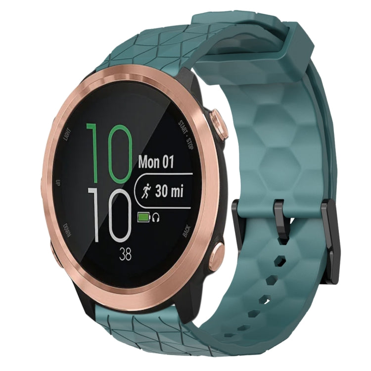 For Garmin Forerunner 645 Music 20mm Football Pattern Solid Color Silicone Watch Band