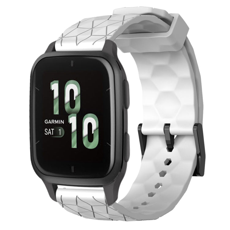 For Garmin Forerunner Sq2 20mm Football Pattern Solid Color Silicone Watch Band