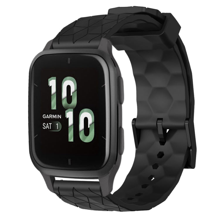 For Garmin Forerunner Sq2 20mm Football Pattern Solid Color Silicone Watch Band