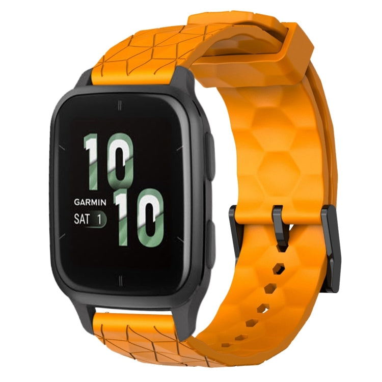 For Garmin Forerunner Sq2 20mm Football Pattern Solid Color Silicone Watch Band