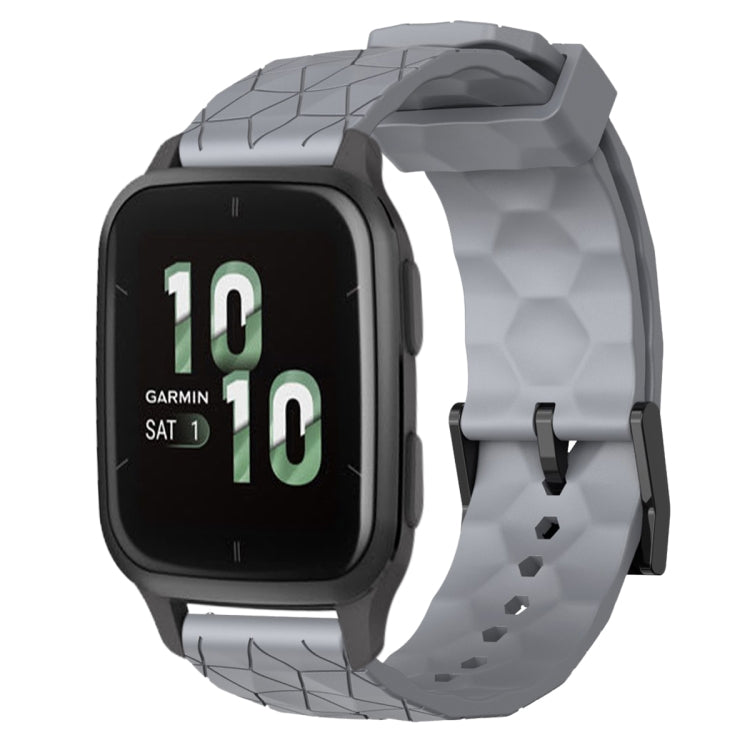 For Garmin Forerunner Sq2 20mm Football Pattern Solid Color Silicone Watch Band
