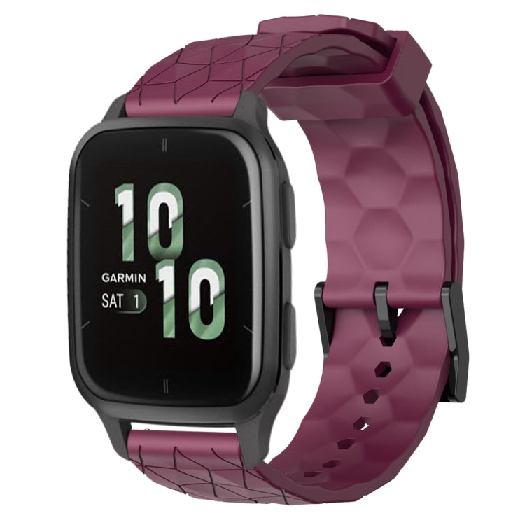 For Garmin Forerunner Sq2 20mm Football Pattern Solid Color Silicone Watch Band