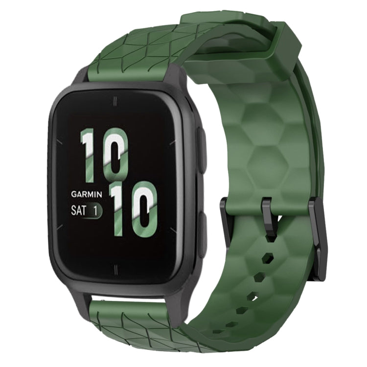 For Garmin Forerunner Sq2 20mm Football Pattern Solid Color Silicone Watch Band