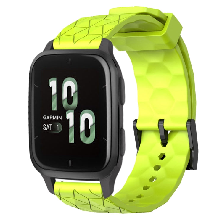 For Garmin Forerunner Sq2 20mm Football Pattern Solid Color Silicone Watch Band