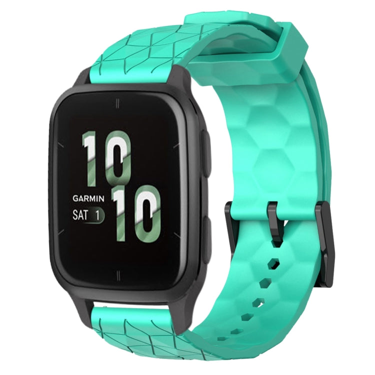 For Garmin Forerunner Sq2 20mm Football Pattern Solid Color Silicone Watch Band