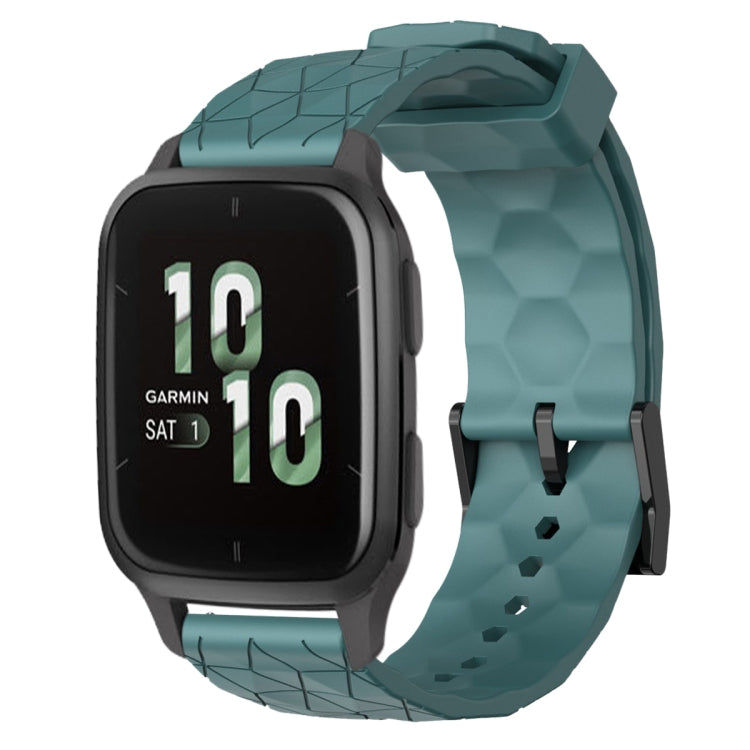 For Garmin Forerunner Sq2 20mm Football Pattern Solid Color Silicone Watch Band