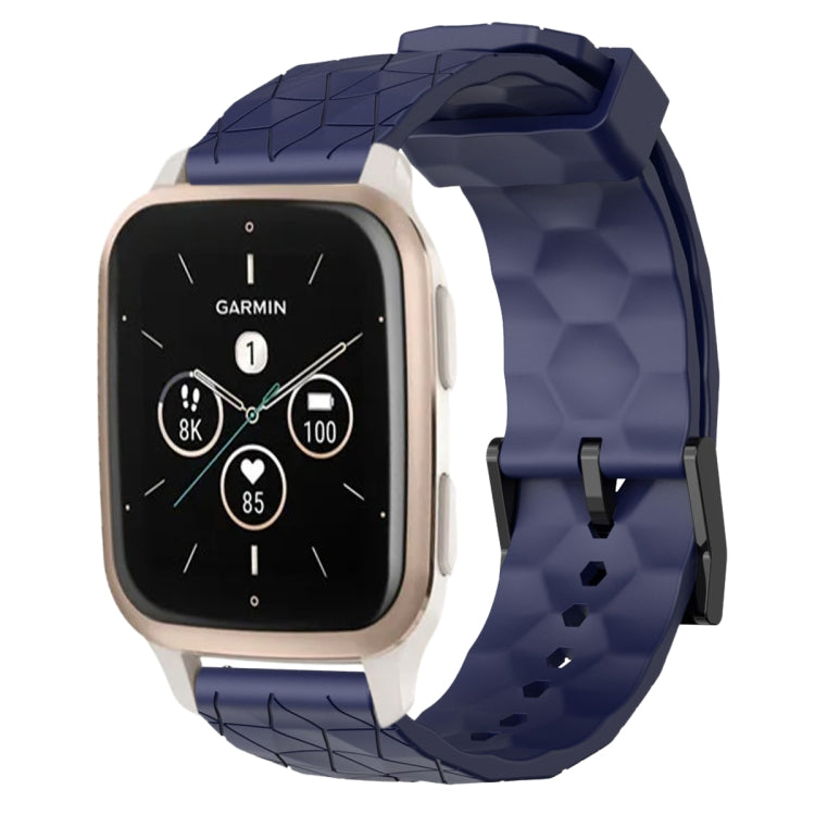 For Garmin Forerunner Sq2 Music 20mm Football Pattern Solid Color Silicone Watch Band