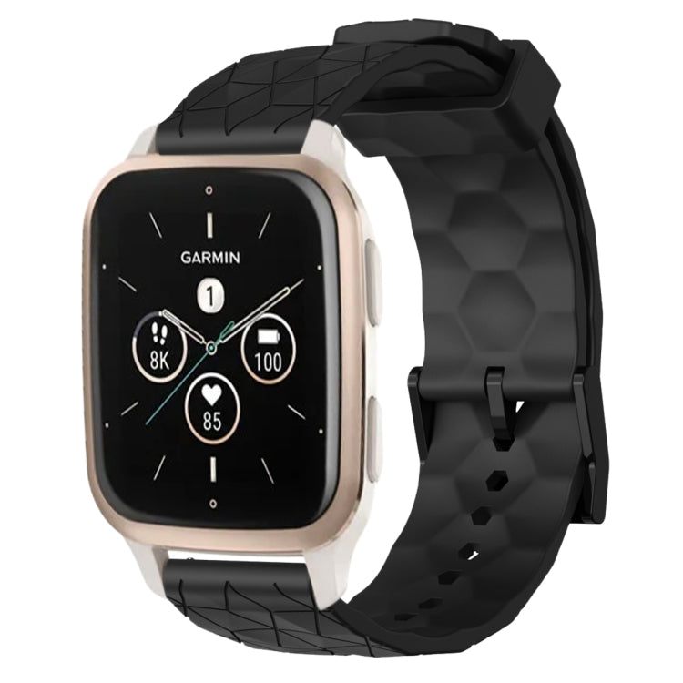 For Garmin Forerunner Sq2 Music 20mm Football Pattern Solid Color Silicone Watch Band