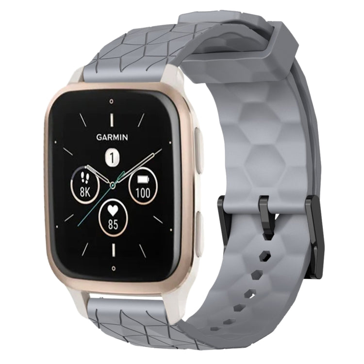 For Garmin Forerunner Sq2 Music 20mm Football Pattern Solid Color Silicone Watch Band