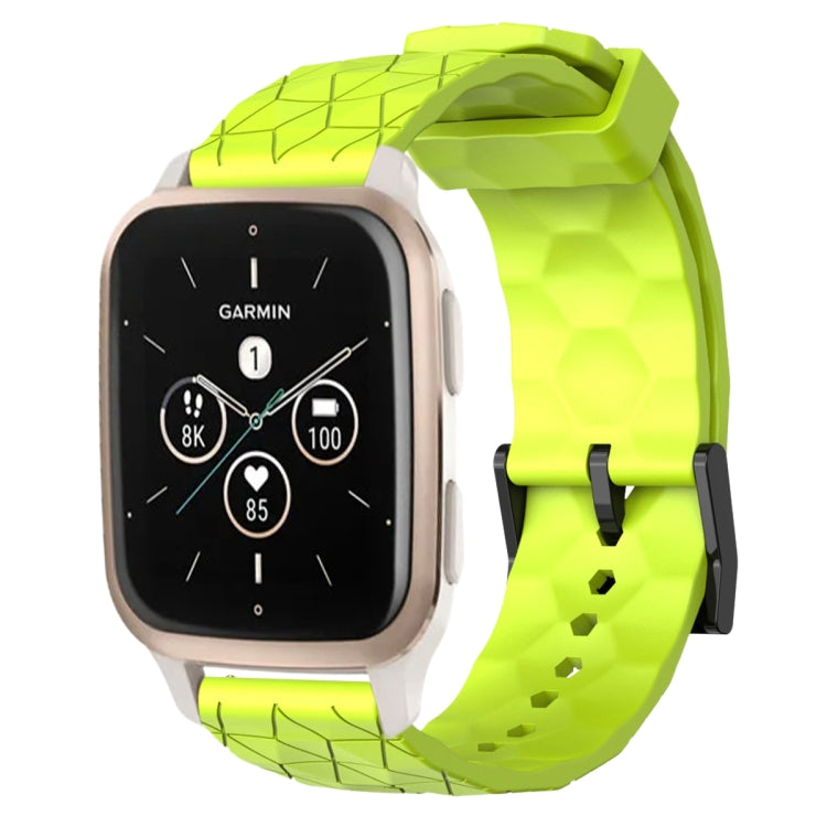 For Garmin Forerunner Sq2 Music 20mm Football Pattern Solid Color Silicone Watch Band