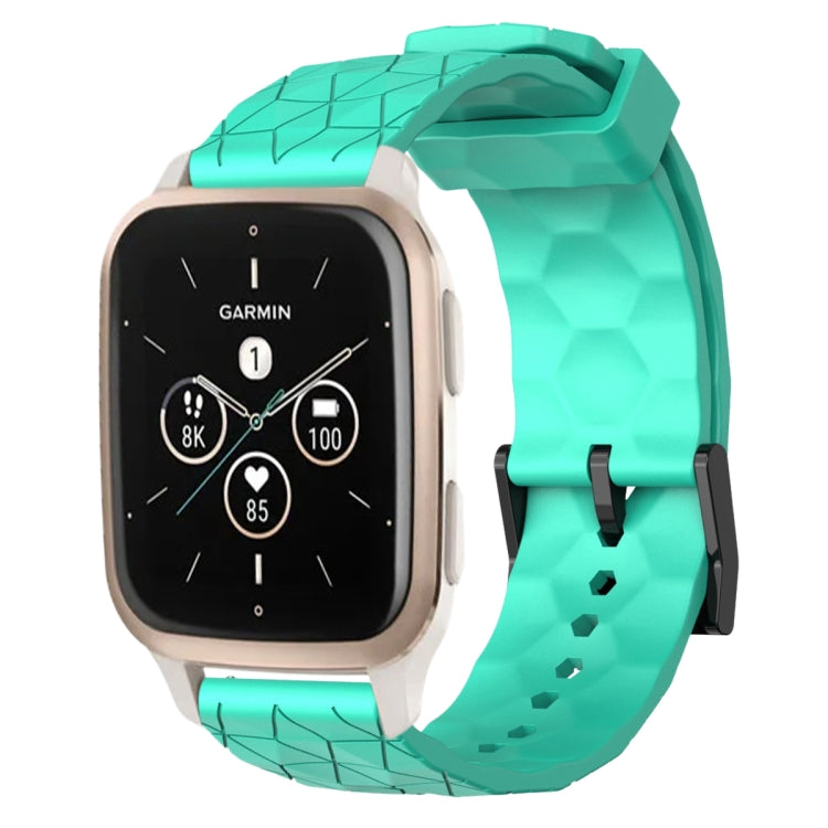 For Garmin Forerunner Sq2 Music 20mm Football Pattern Solid Color Silicone Watch Band