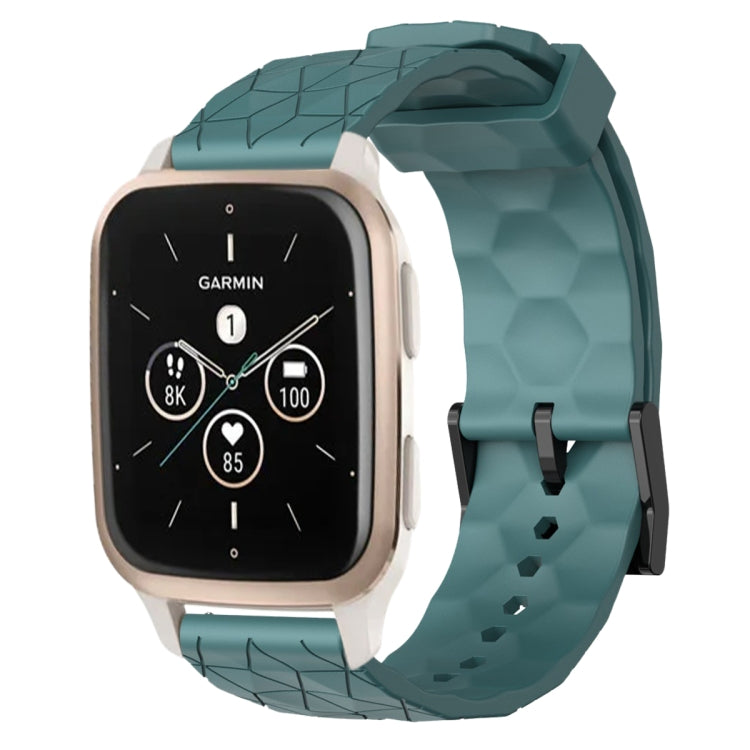For Garmin Forerunner Sq2 Music 20mm Football Pattern Solid Color Silicone Watch Band