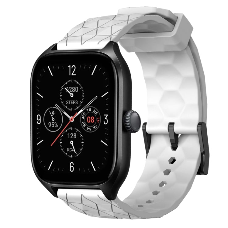 For Amazfit GTS 4 20mm Football Pattern Solid Color Silicone Watch Band