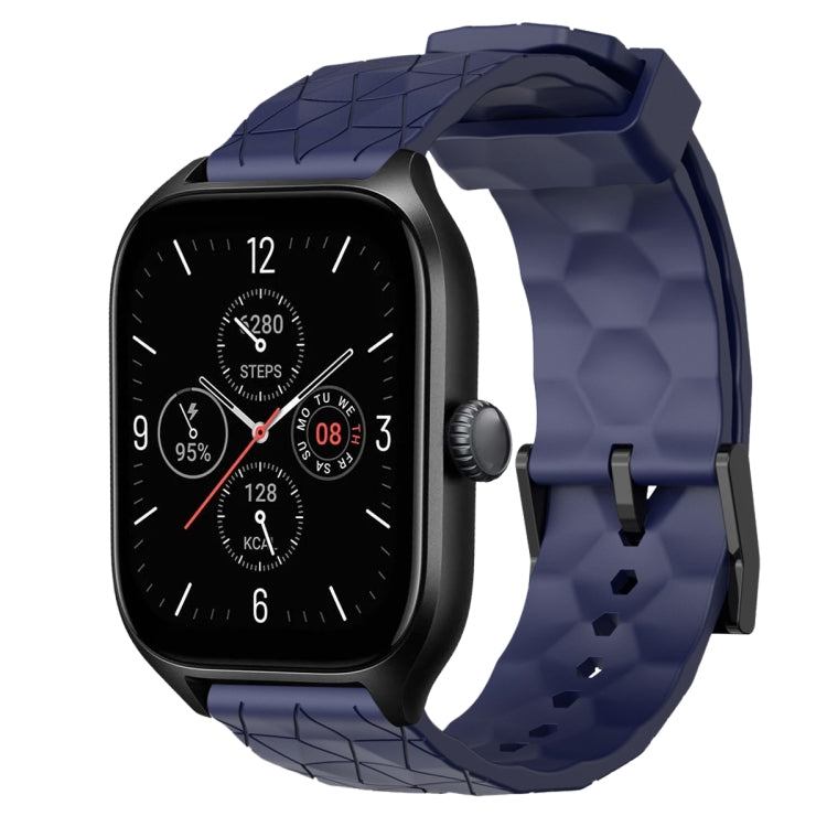For Amazfit GTS 4 20mm Football Pattern Solid Color Silicone Watch Band