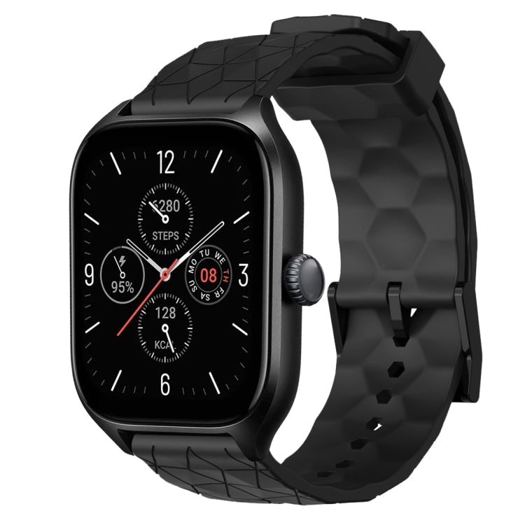 For Amazfit GTS 4 20mm Football Pattern Solid Color Silicone Watch Band