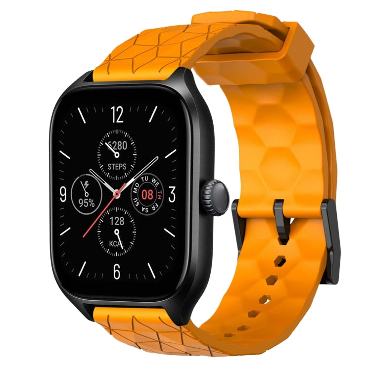 For Amazfit GTS 4 20mm Football Pattern Solid Color Silicone Watch Band
