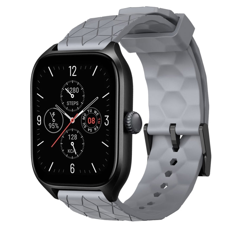 For Amazfit GTS 4 20mm Football Pattern Solid Color Silicone Watch Band