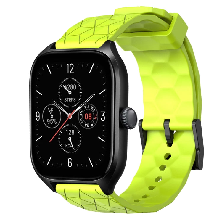 For Amazfit GTS 4 20mm Football Pattern Solid Color Silicone Watch Band