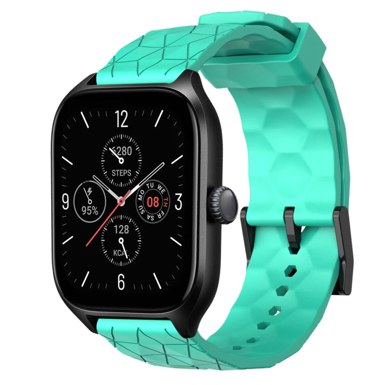 For Amazfit GTS 4 20mm Football Pattern Solid Color Silicone Watch Band