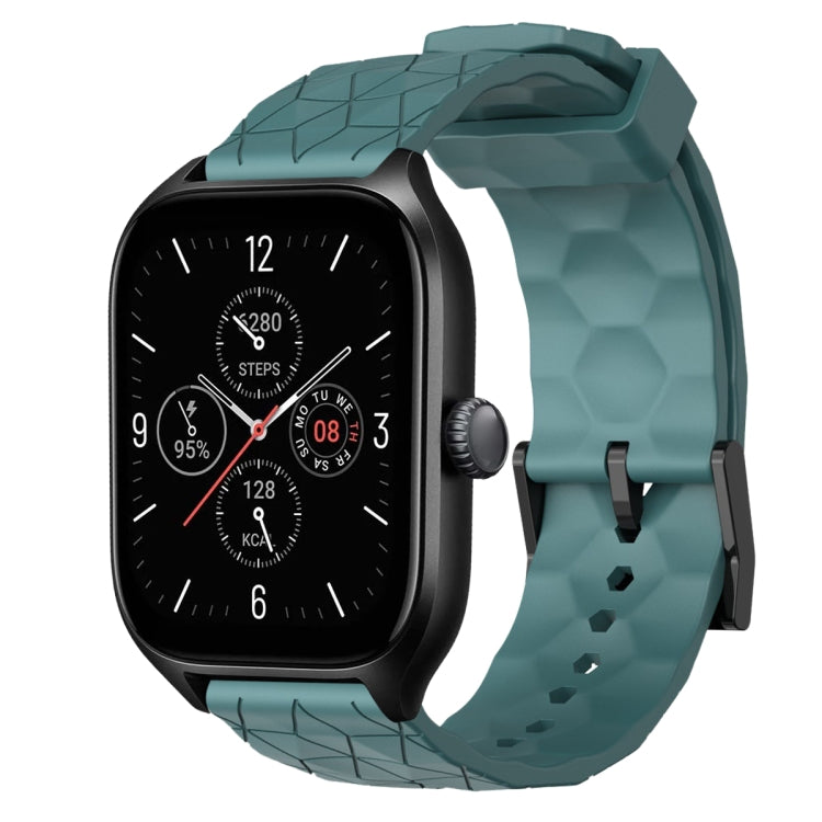 For Amazfit GTS 4 20mm Football Pattern Solid Color Silicone Watch Band