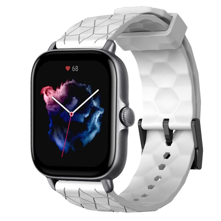 For Amazfit GTS 3 20mm Football Pattern Solid Color Silicone Watch Band