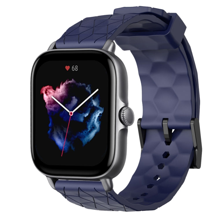 For Amazfit GTS 3 20mm Football Pattern Solid Color Silicone Watch Band