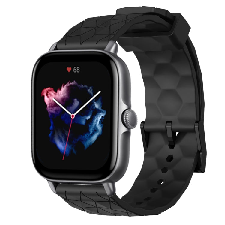 For Amazfit GTS 3 20mm Football Pattern Solid Color Silicone Watch Band