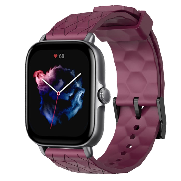 For Amazfit GTS 3 20mm Football Pattern Solid Color Silicone Watch Band