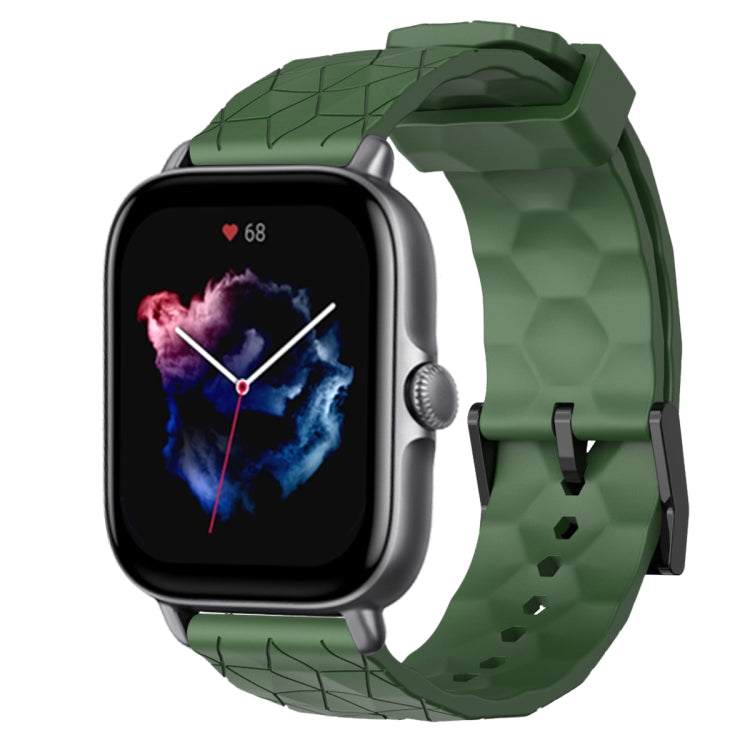 For Amazfit GTS 3 20mm Football Pattern Solid Color Silicone Watch Band