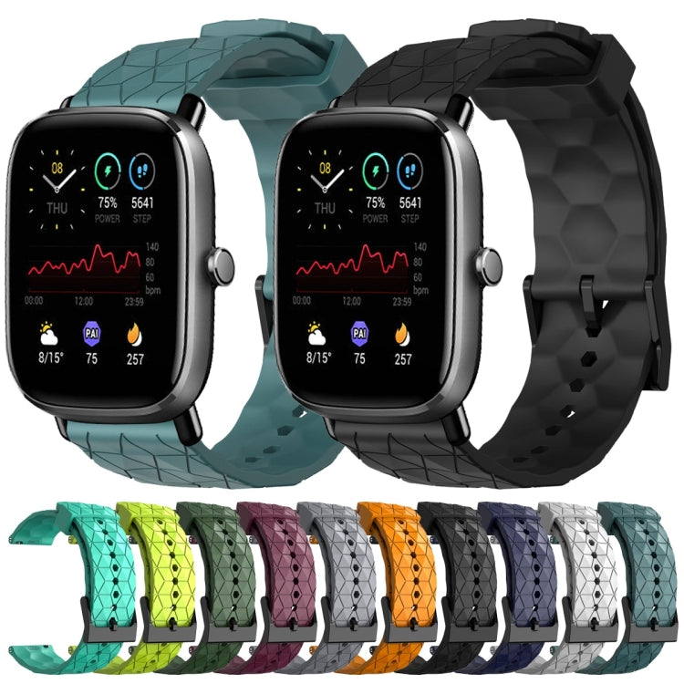 For Amazfit GTS 2 Mini 20mm Football Pattern Solid Color Silicone Watch Band