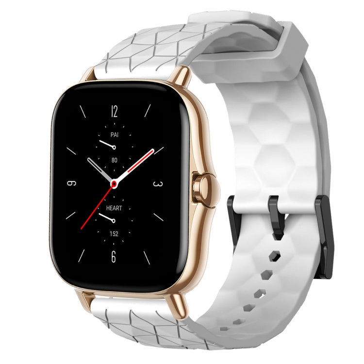 For Amazfit GTS 2 20mm Football Pattern Solid Color Silicone Watch Band