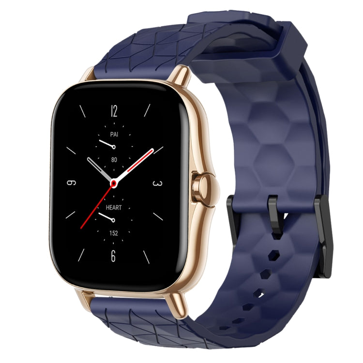 For Amazfit GTS 2 20mm Football Pattern Solid Color Silicone Watch Band
