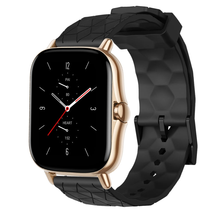 For Amazfit GTS 2 20mm Football Pattern Solid Color Silicone Watch Band
