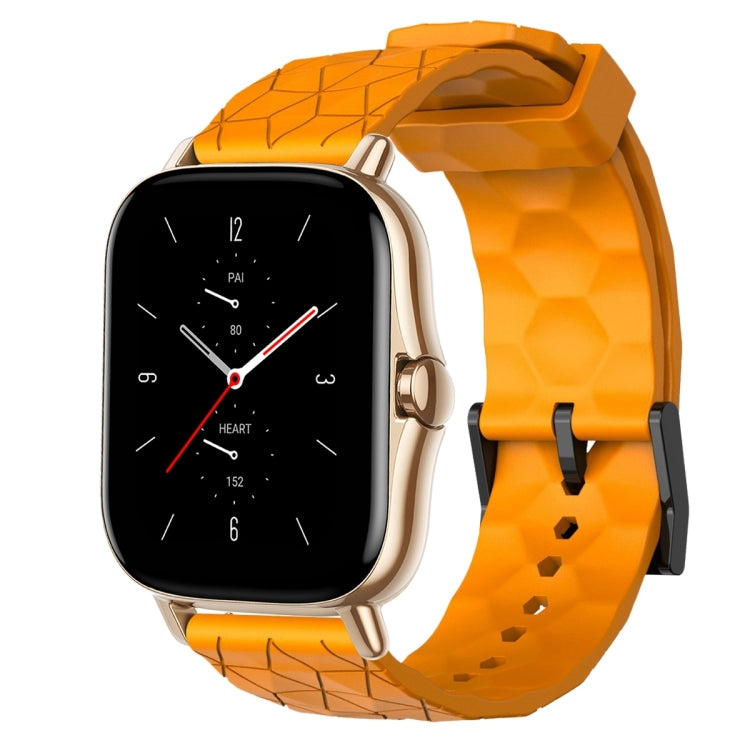 For Amazfit GTS 2 20mm Football Pattern Solid Color Silicone Watch Band