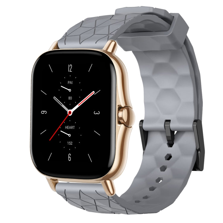 For Amazfit GTS 2 20mm Football Pattern Solid Color Silicone Watch Band