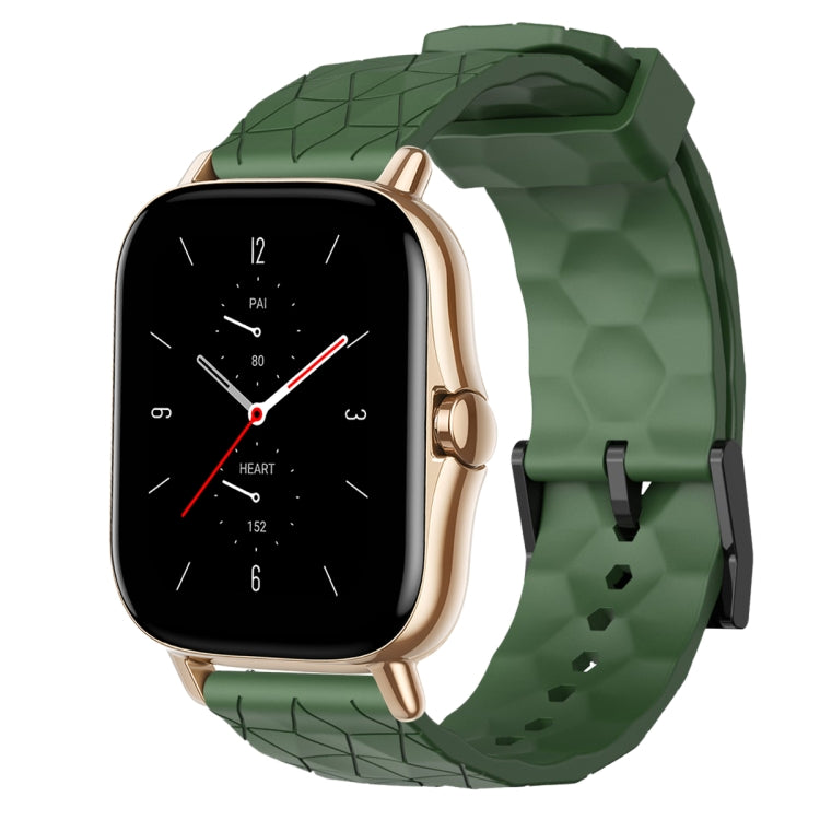 For Amazfit GTS 2 20mm Football Pattern Solid Color Silicone Watch Band