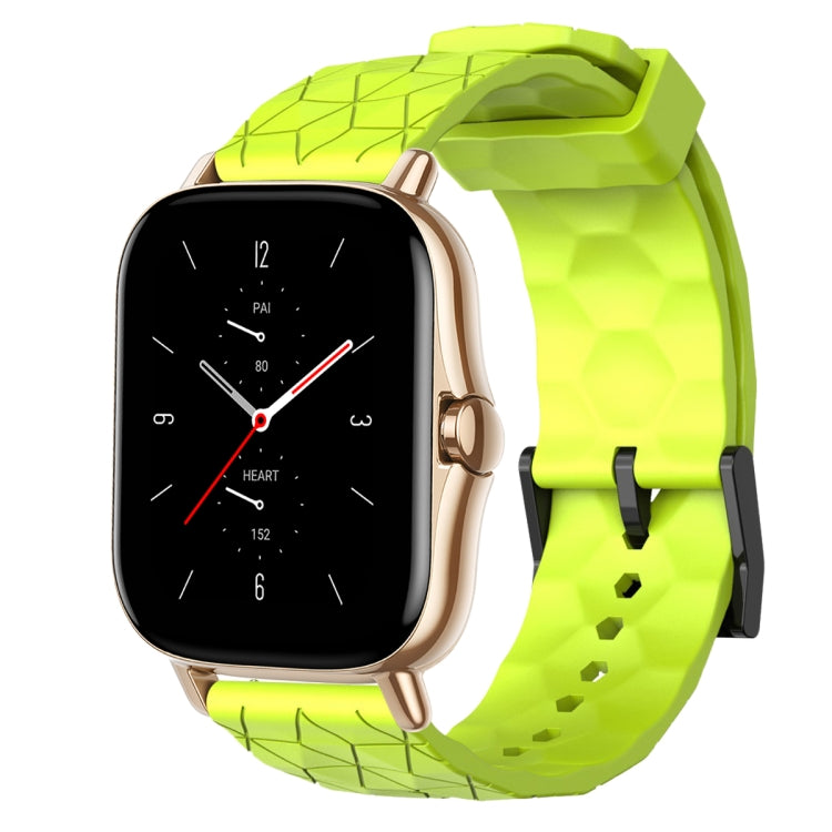 For Amazfit GTS 2 20mm Football Pattern Solid Color Silicone Watch Band