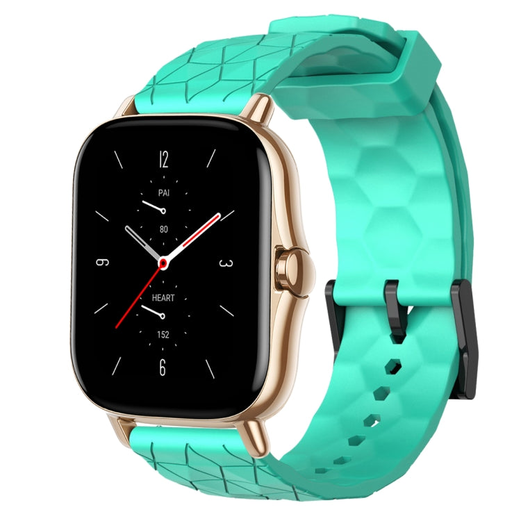 For Amazfit GTS 2 20mm Football Pattern Solid Color Silicone Watch Band