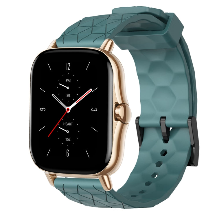 For Amazfit GTS 2 20mm Football Pattern Solid Color Silicone Watch Band