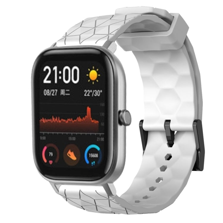 For Amazfit GTS 20mm Football Pattern Solid Color Silicone Watch Band