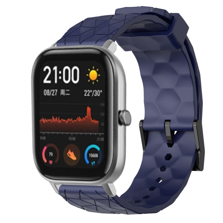 For Amazfit GTS 20mm Football Pattern Solid Color Silicone Watch Band