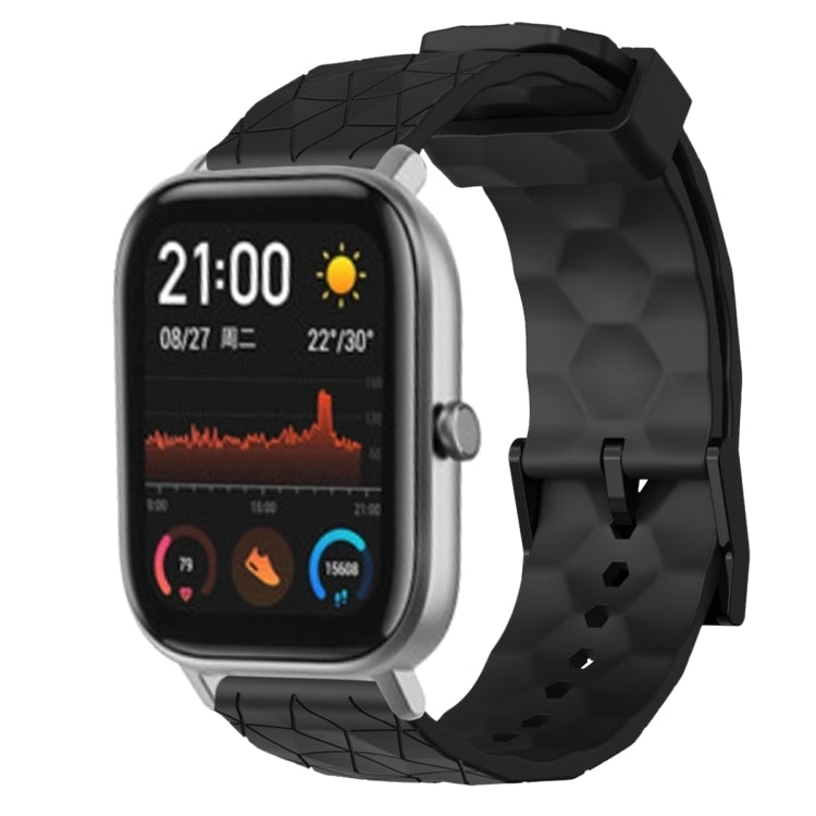 For Amazfit GTS 20mm Football Pattern Solid Color Silicone Watch Band
