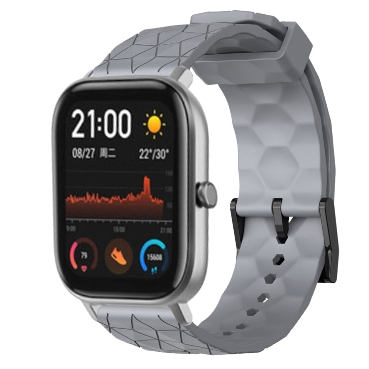 For Amazfit GTS 20mm Football Pattern Solid Color Silicone Watch Band