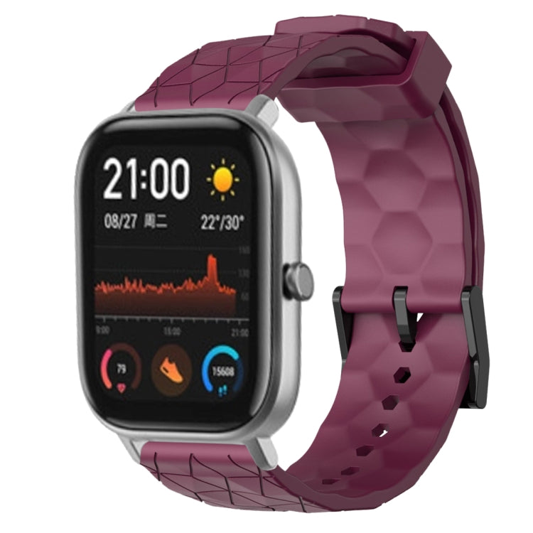 For Amazfit GTS 20mm Football Pattern Solid Color Silicone Watch Band